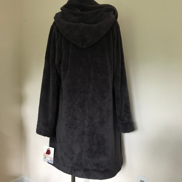 Women's Hooded Coat in Dark Gray - Picture 8 of 10